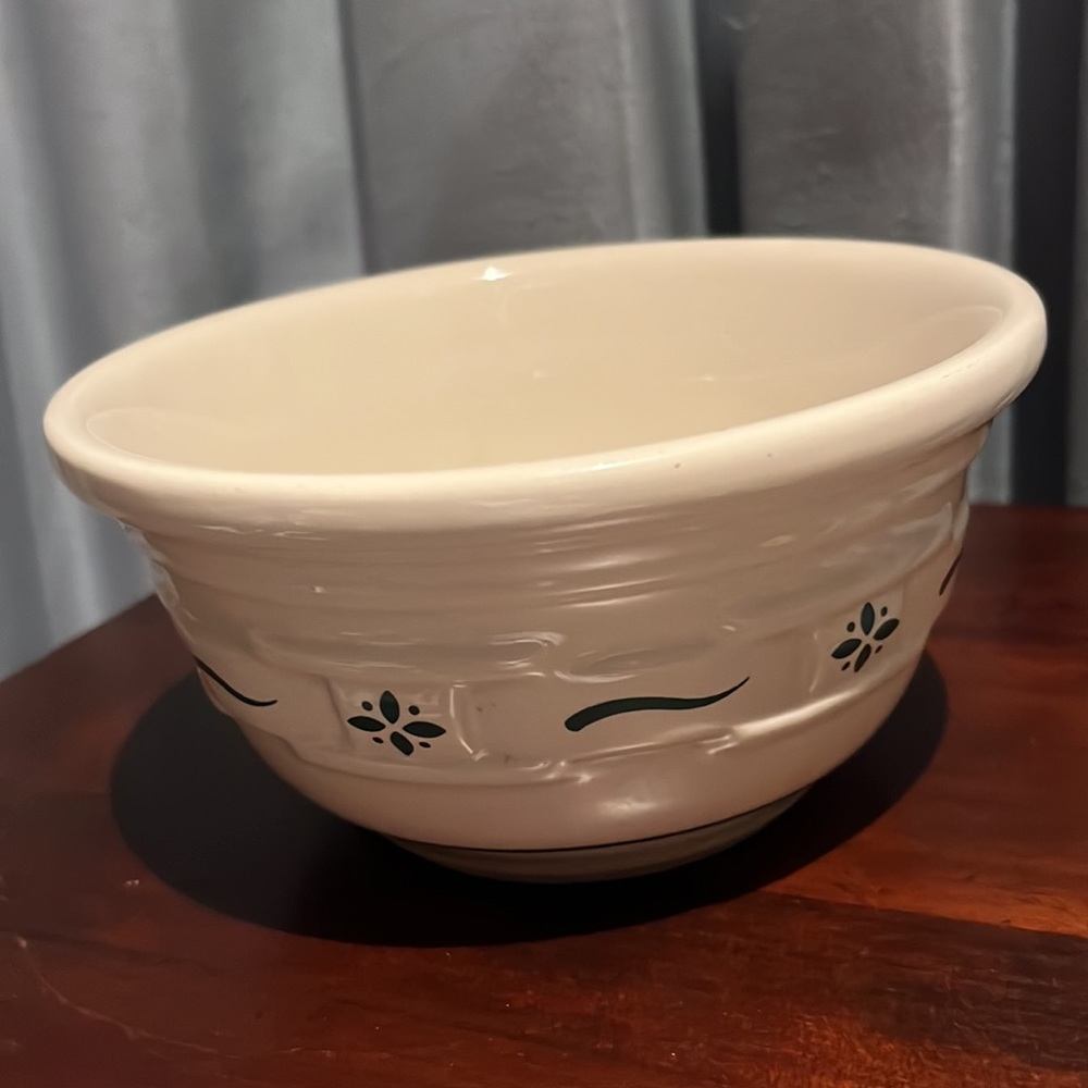 Longaberger Mixing Bowl 6.5" Woven Traditions Basketweave Green Decoration - Picture 10 of 13